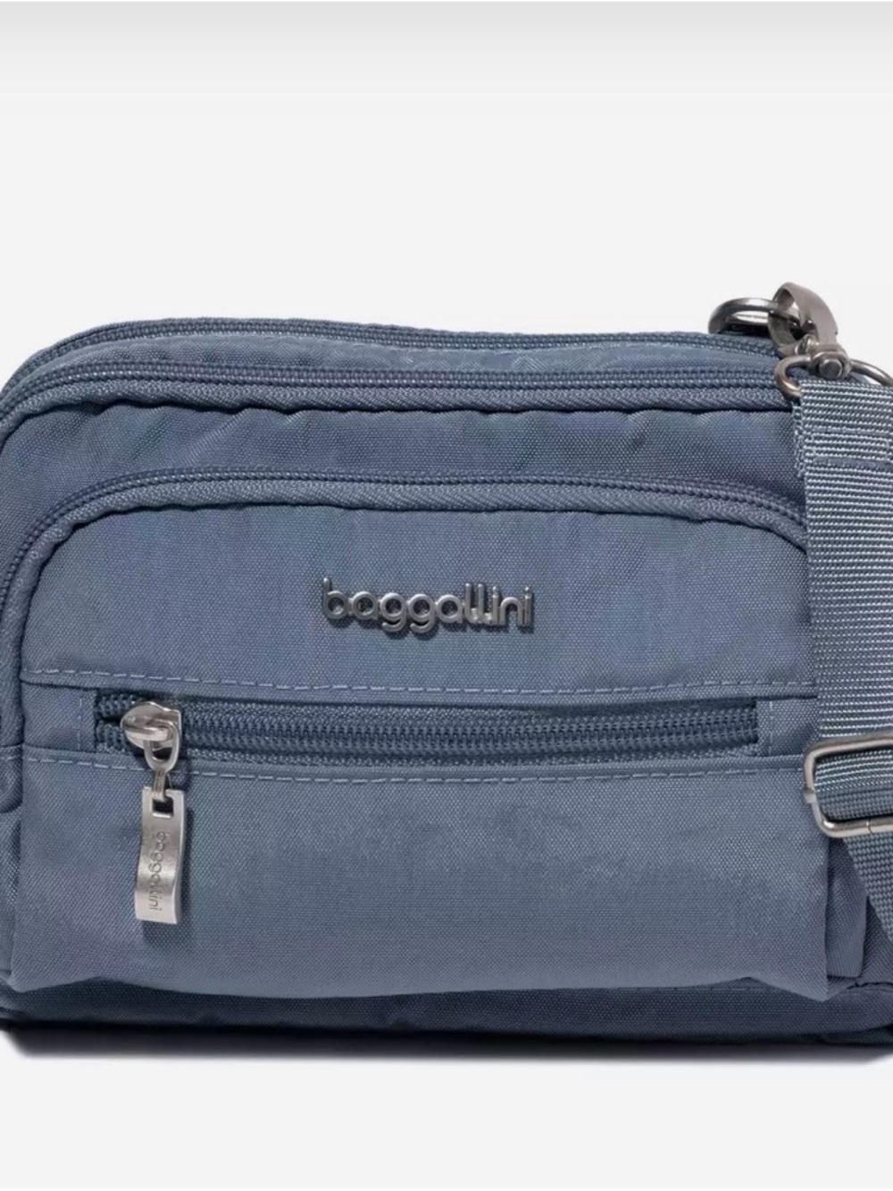 Baggallini Triple Zip Bagg Light Blue Convertible Crossbody NWT